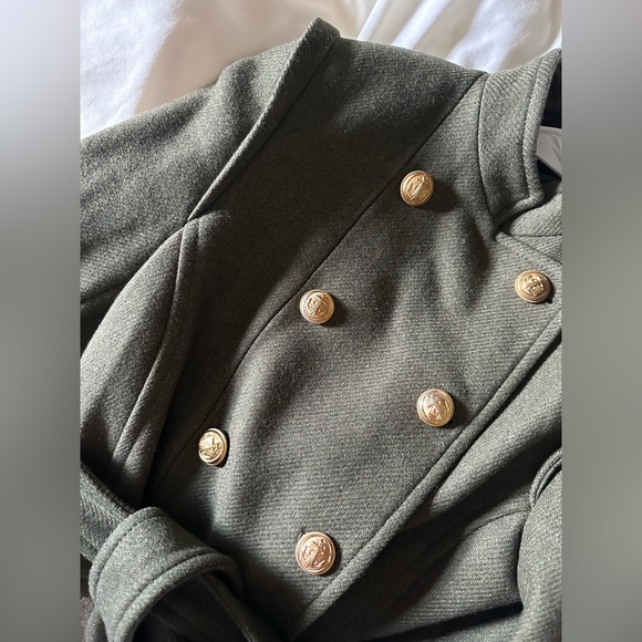 ZARA Double Breasted Wool Blend Coat - Picture 2 of 12